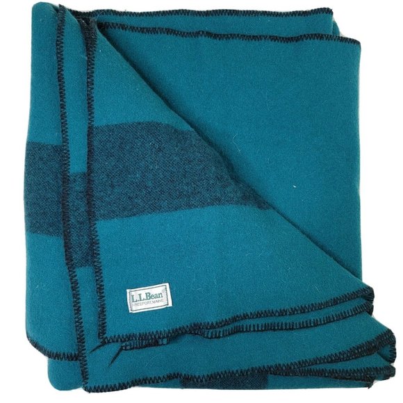 L.L. Bean Other - LL Bean Vintage USA Wool Blanket Green Large